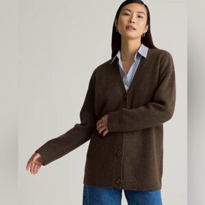 Quince Mongolian Cashmere Oversized Boyfriend Cardigan